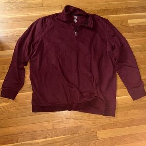 Used Men’s Croft & Barrow Deep Red 1/3 Zip-Up Soft Sweatshirt 

Size 3XLT